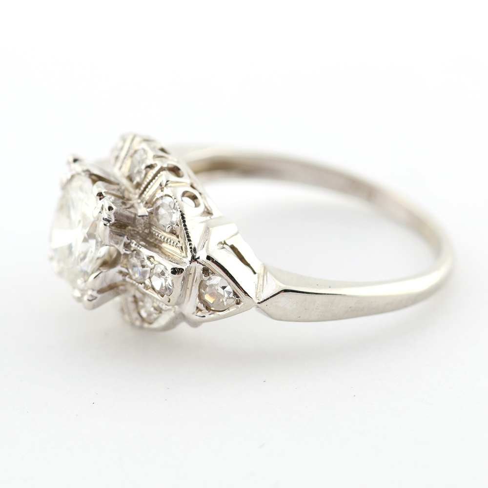 14K White Gold 1.10 CTW Diamond Ring