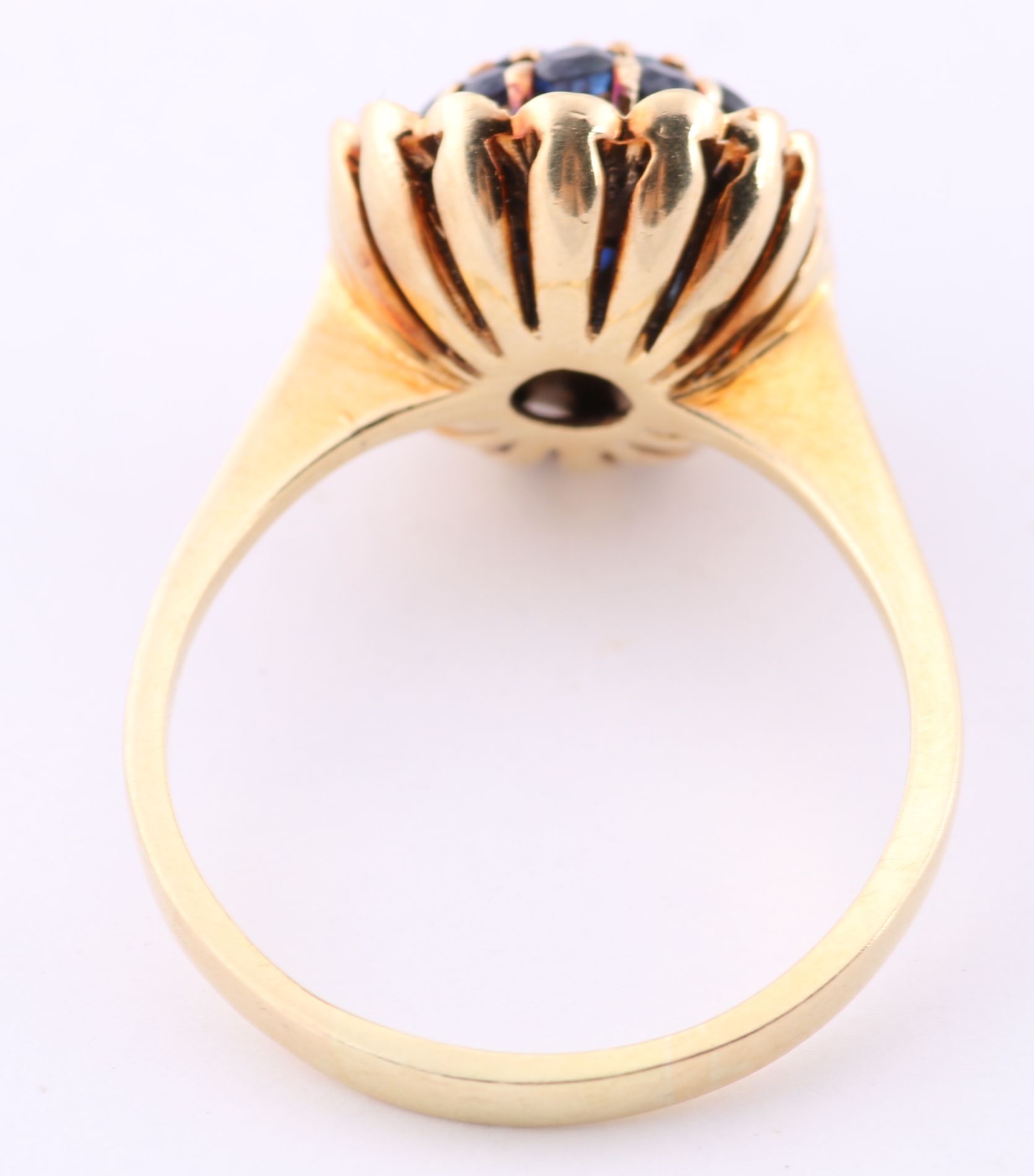 1950s 18K Gold and Black Sapphire Cocktail Ring
