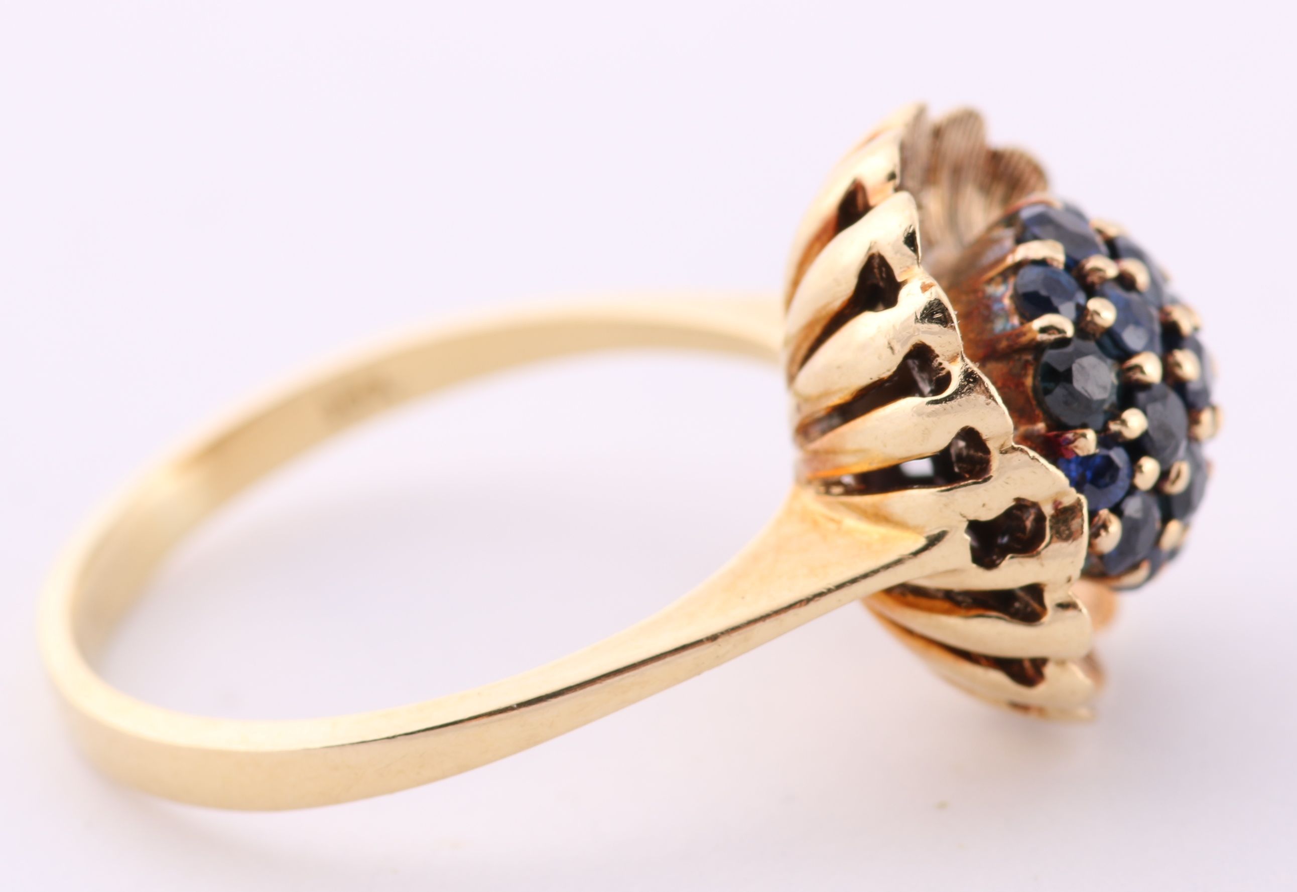 1950s 18K Gold and Black Sapphire Cocktail Ring