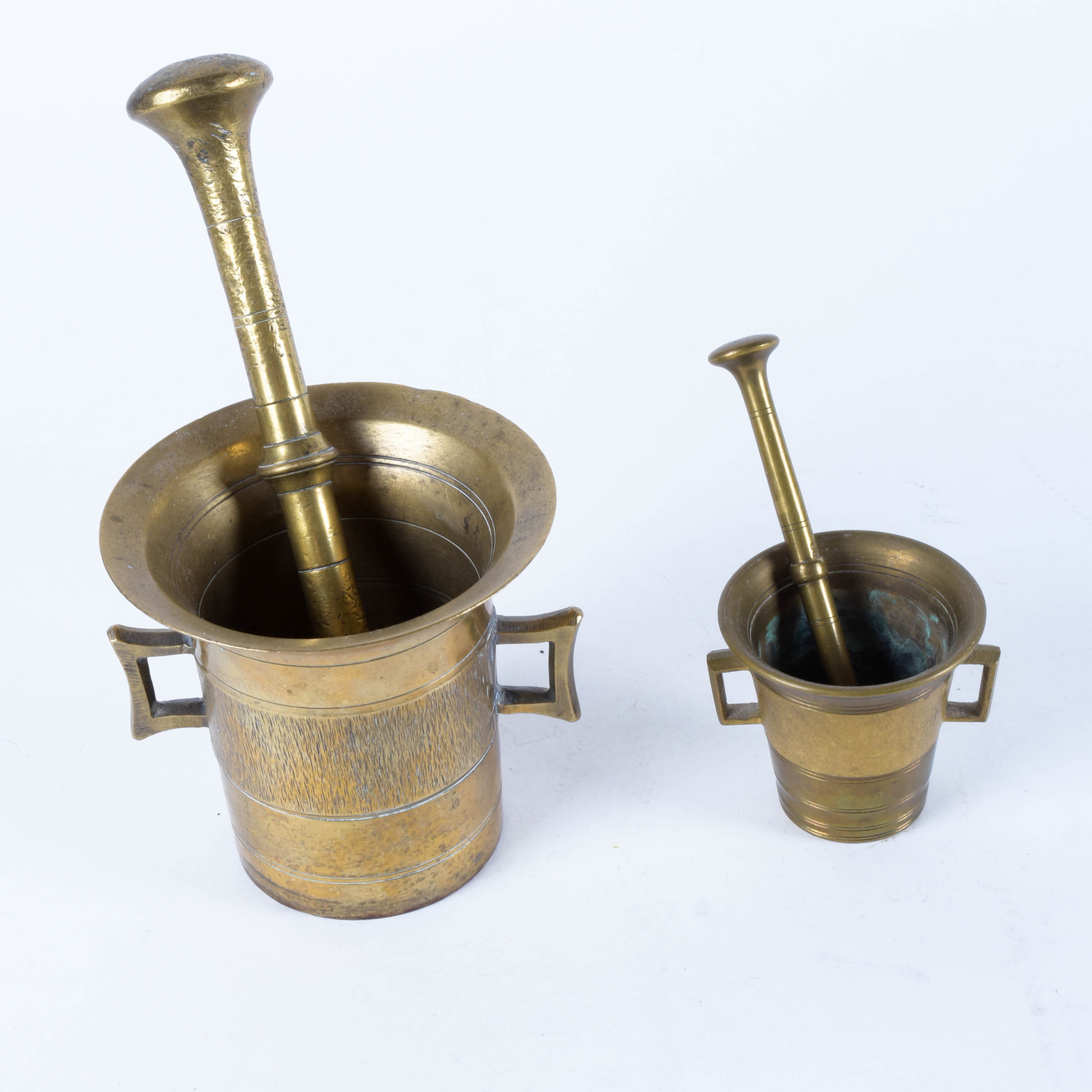 Brass Tone Pestle and Mortar Pair