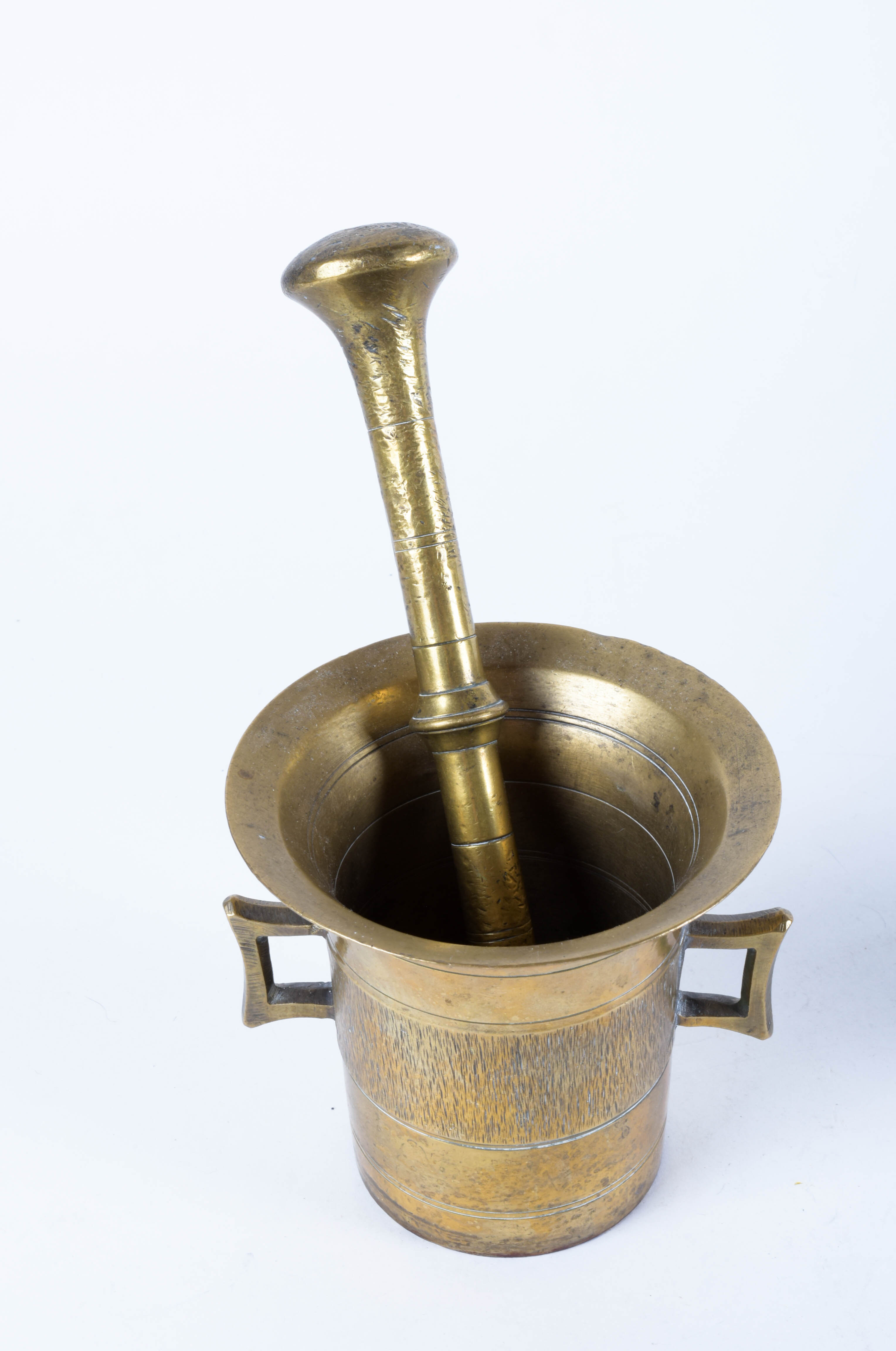 Brass Tone Pestle and Mortar Pair
