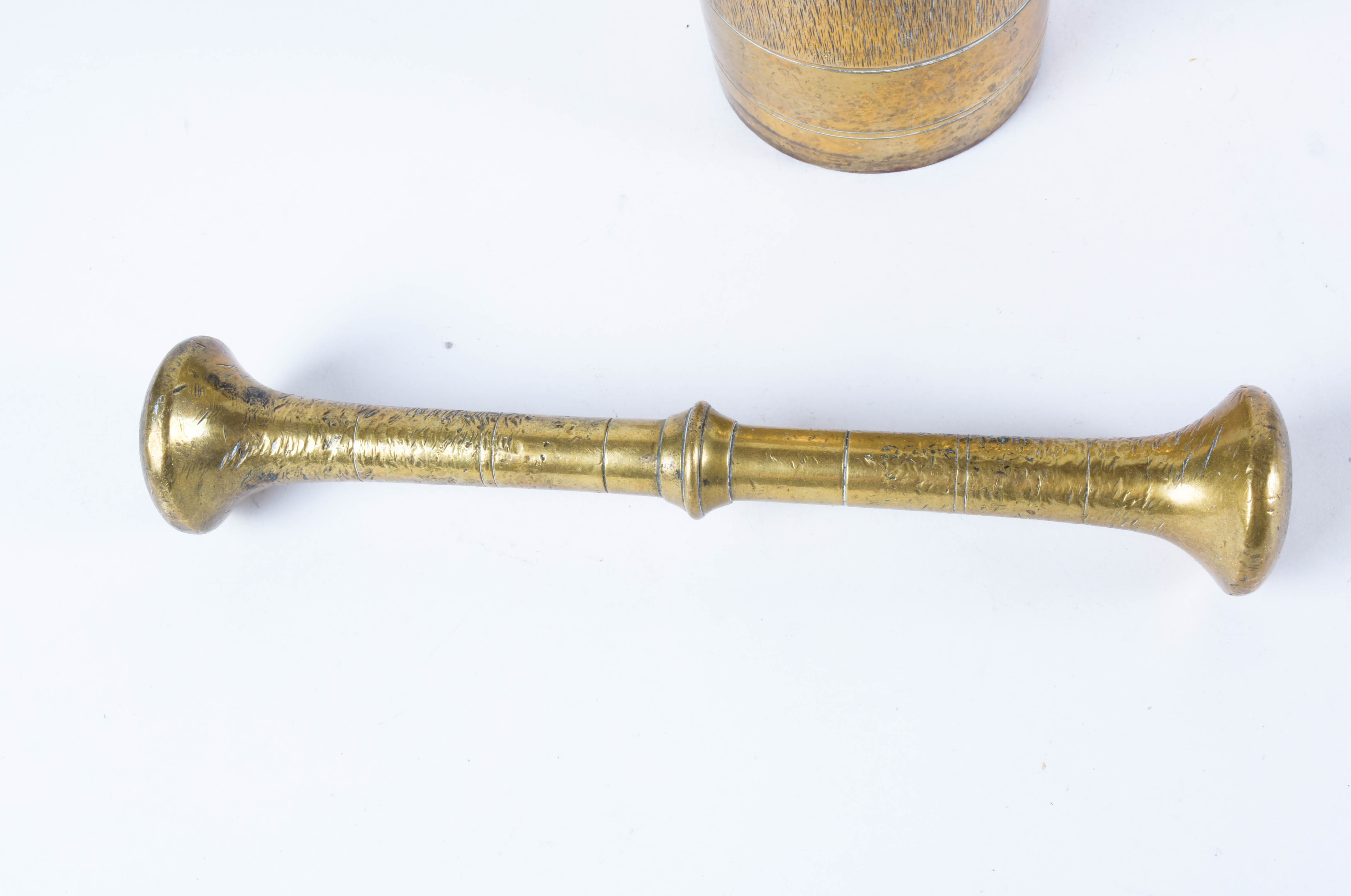 Brass Tone Pestle and Mortar Pair