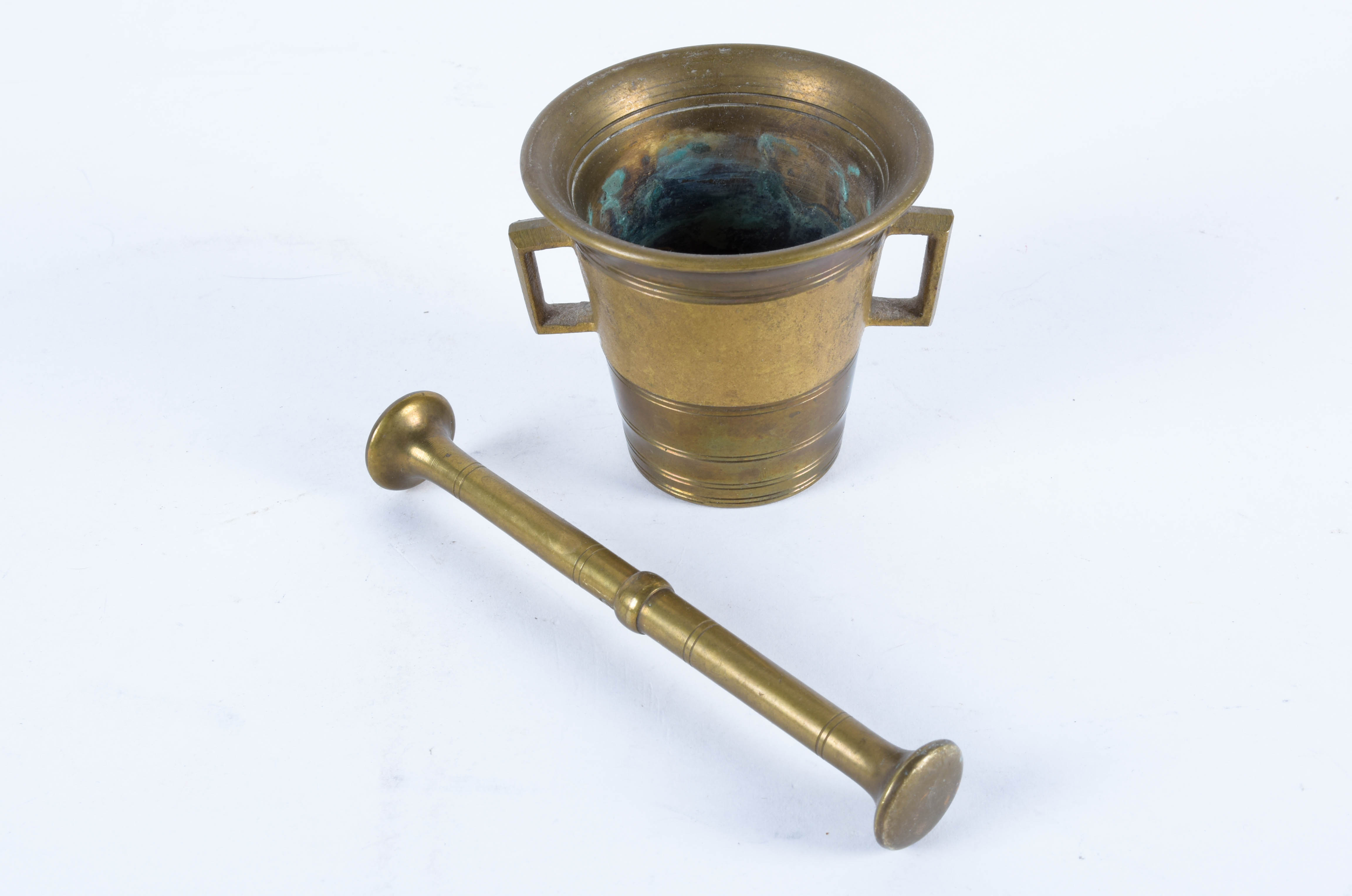 Brass Tone Pestle and Mortar Pair