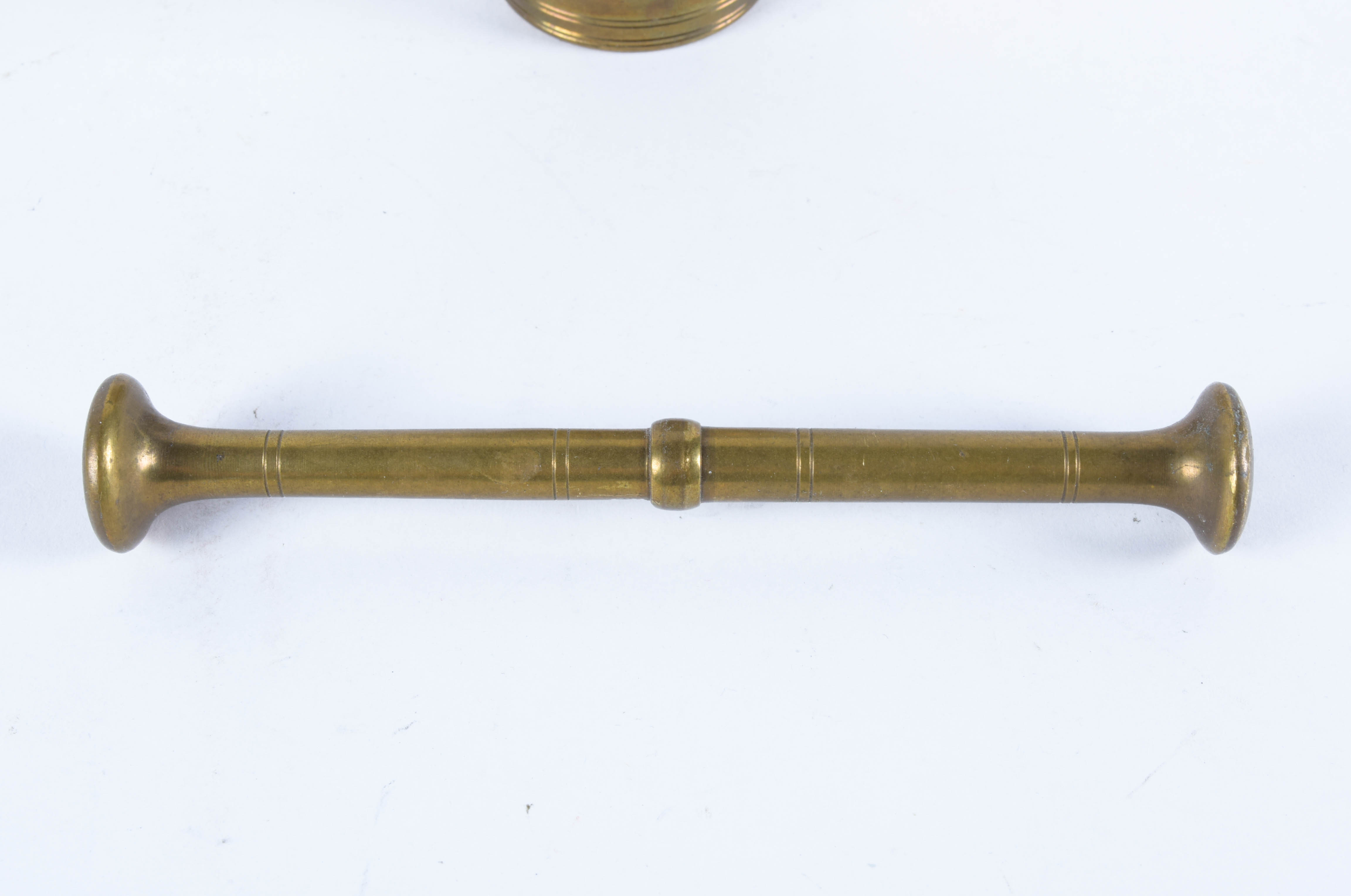 Brass Tone Pestle and Mortar Pair