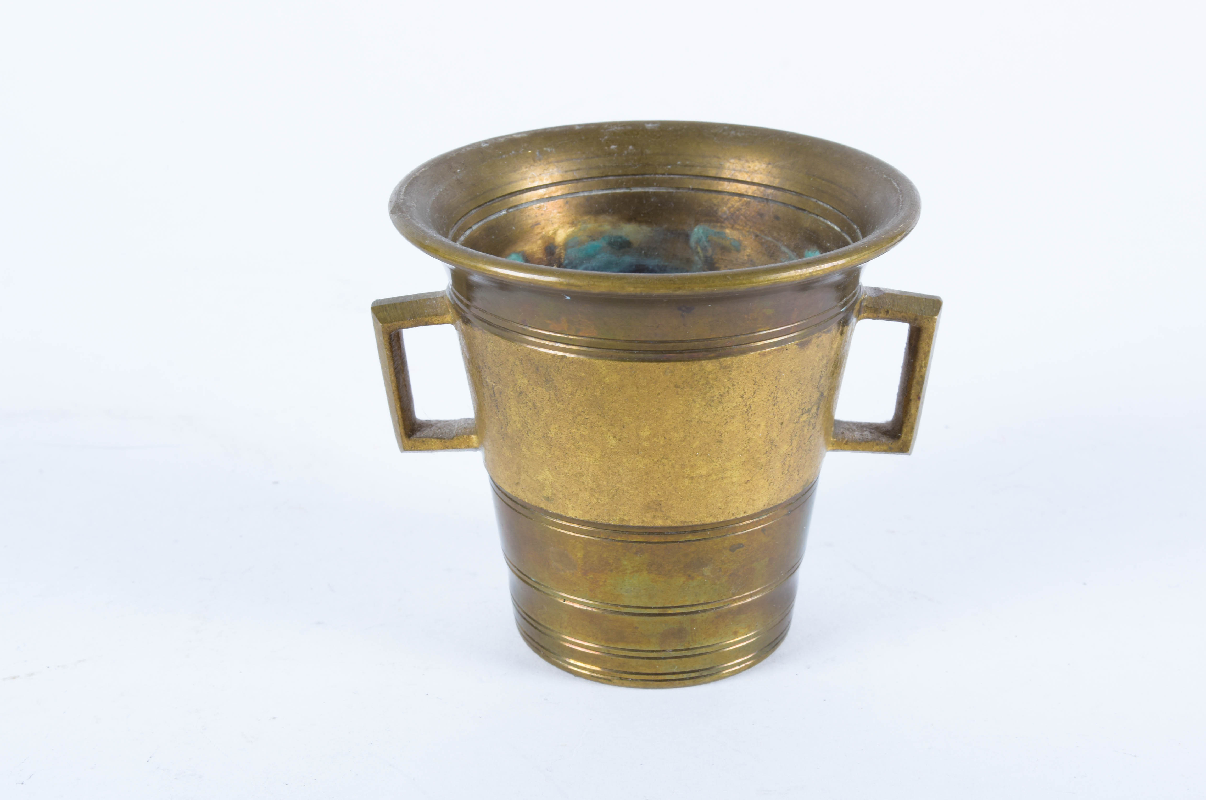 Brass Tone Pestle and Mortar Pair