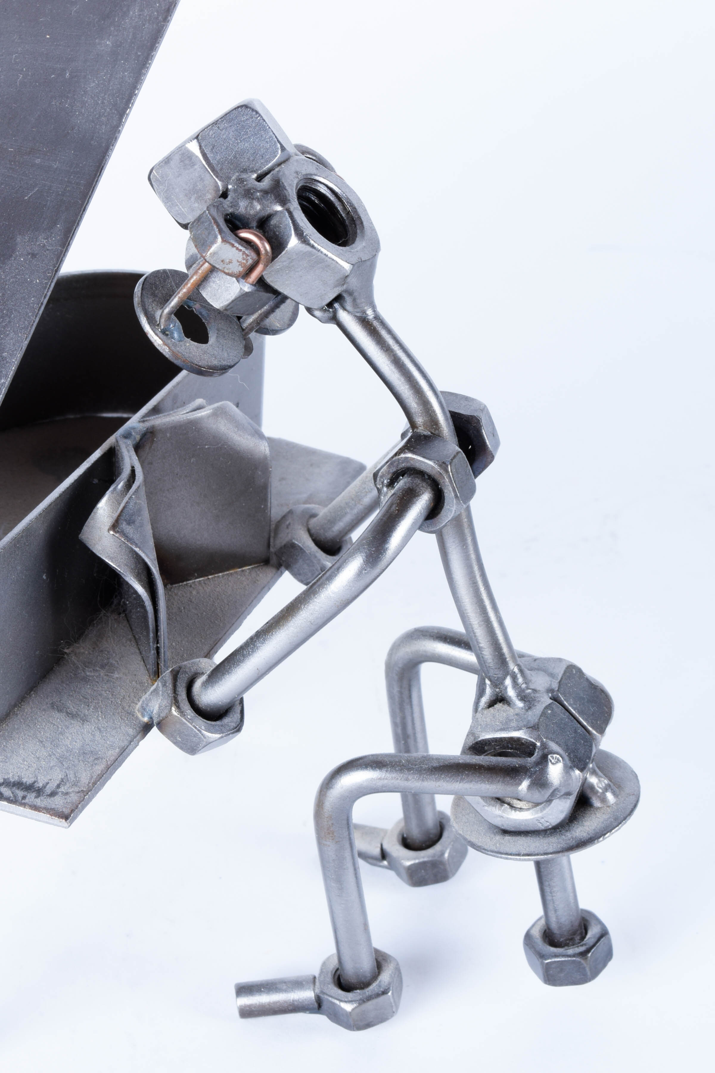 Pair of Hand-Crafted Metal Sculptures