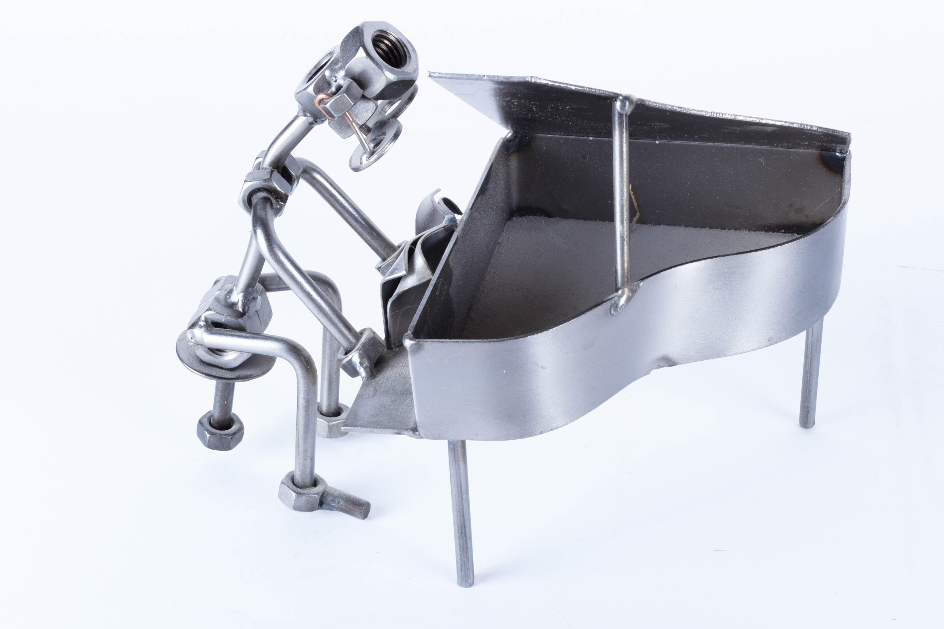 Pair of Hand-Crafted Metal Sculptures