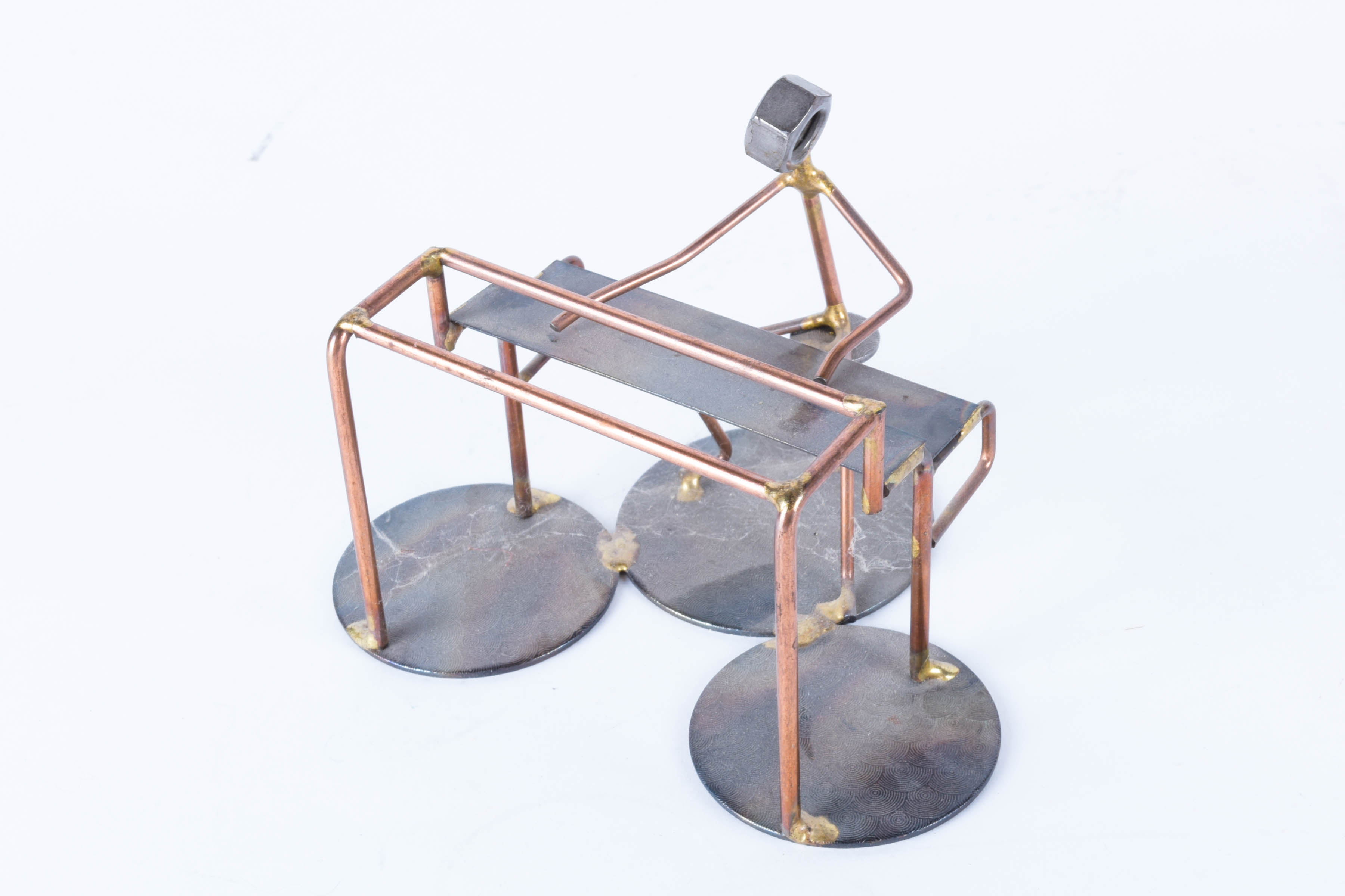 Pair of Hand-Crafted Metal Sculptures