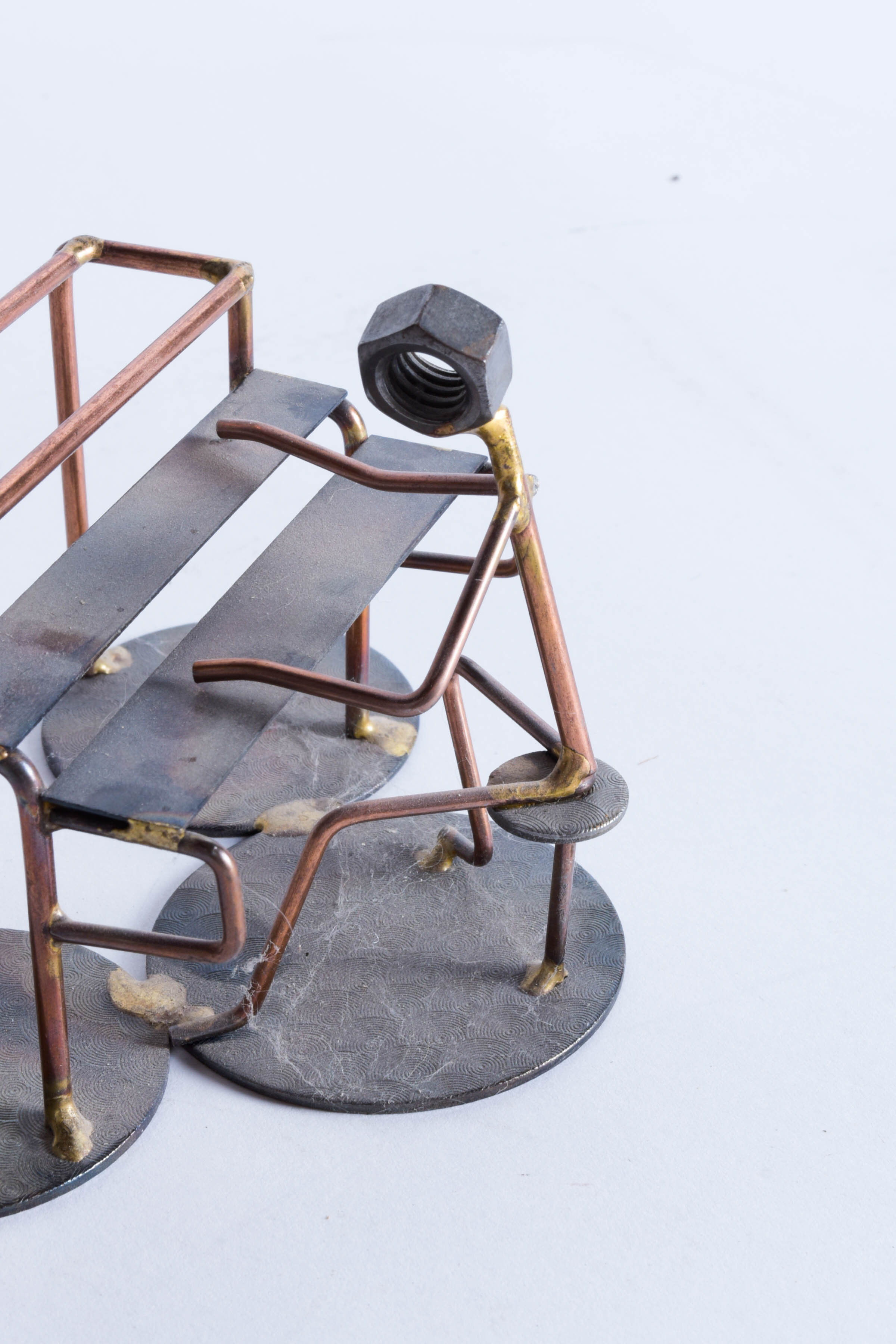 Pair of Hand-Crafted Metal Sculptures