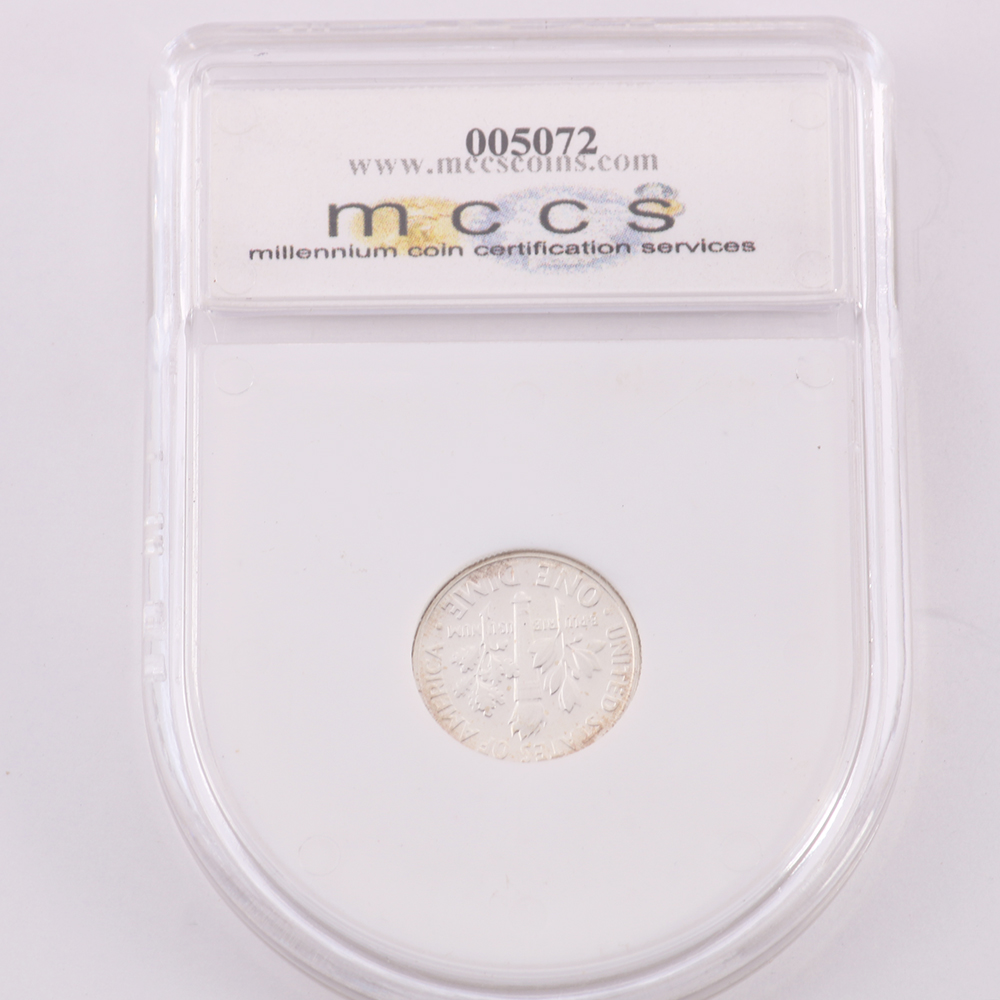 Encapsulated 1957 Graded Silver Dime