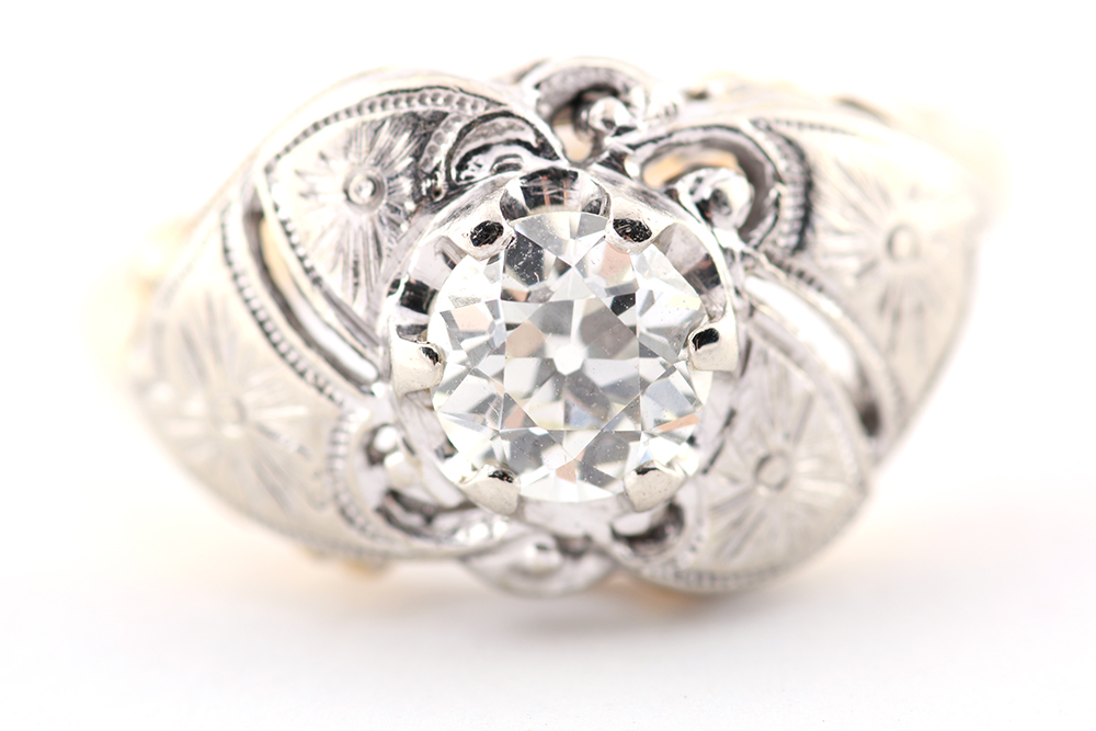 Diamond and 14K Two Toned Gold Ring