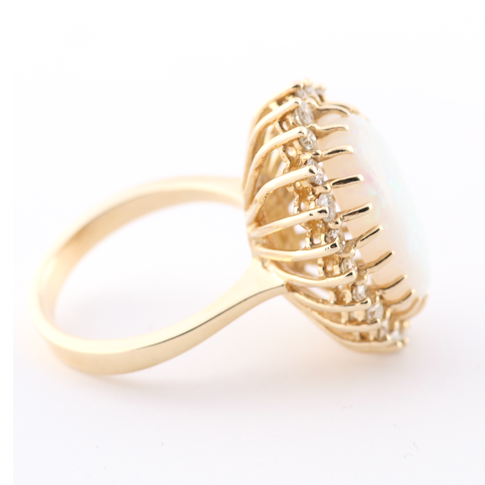 Opal and Diamond 14K Gold Cocktail Ring