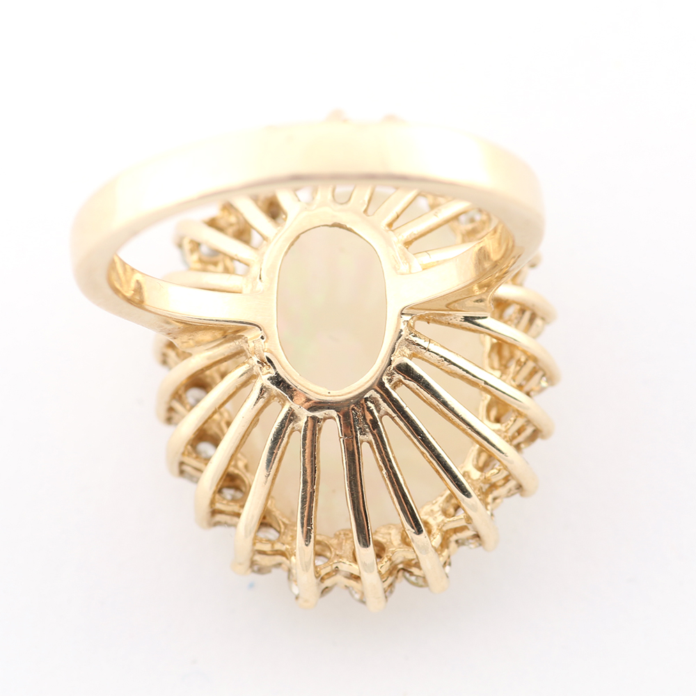 Opal and Diamond 14K Gold Cocktail Ring