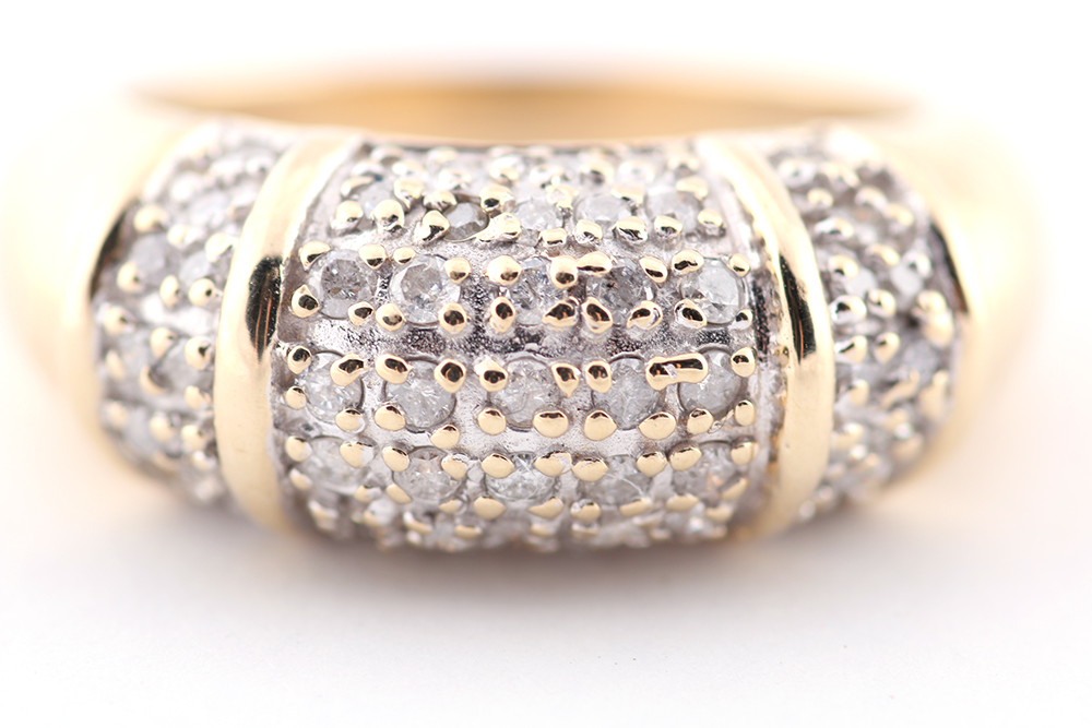 14K Yellow Gold and Diamond Ring