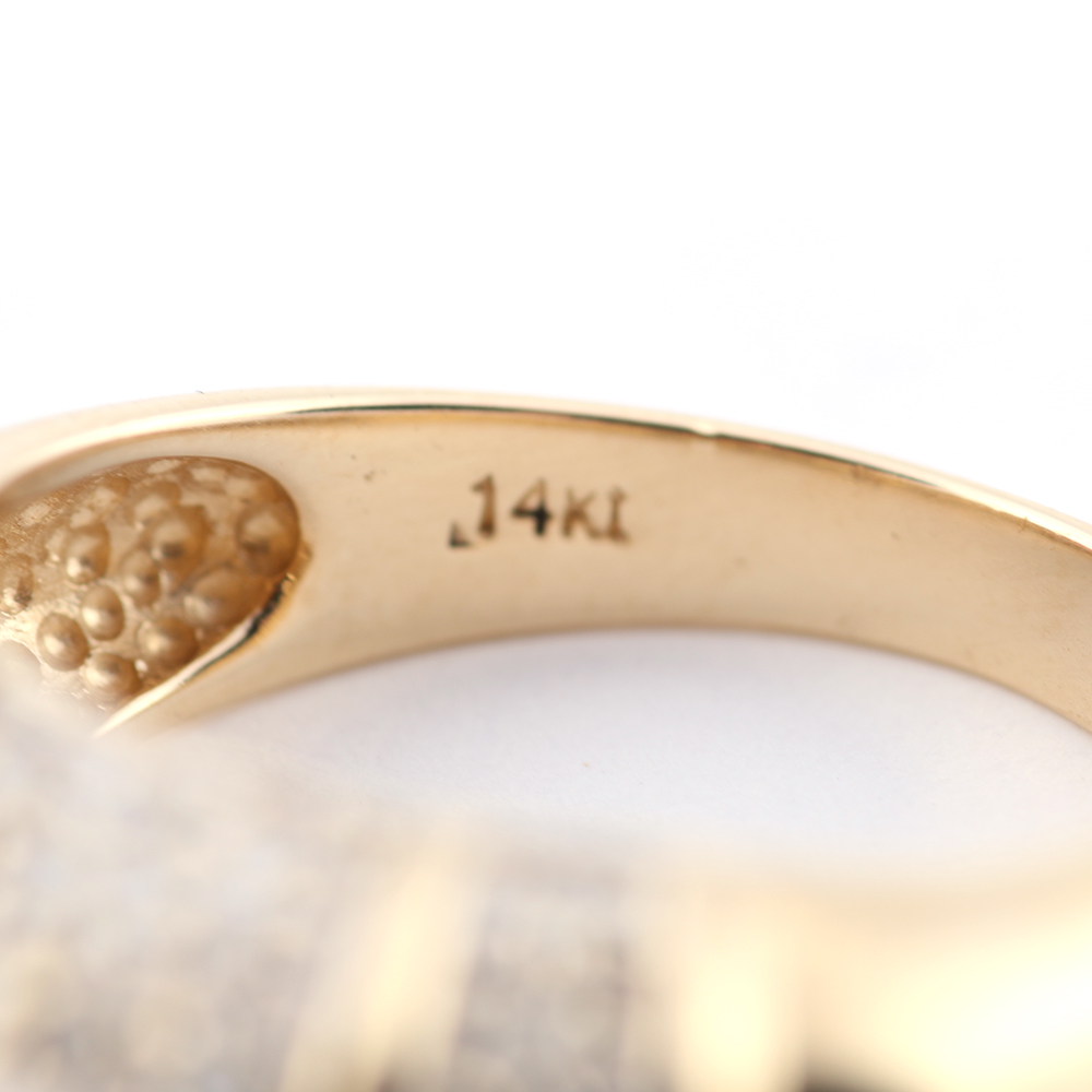 14K Yellow Gold and Diamond Ring