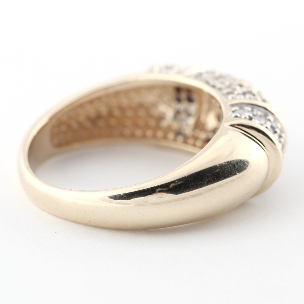 14K Yellow Gold and Diamond Ring