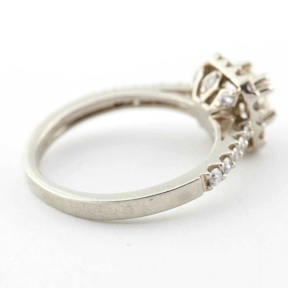 1.00 CTW Diamond and 19K White Gold Ring