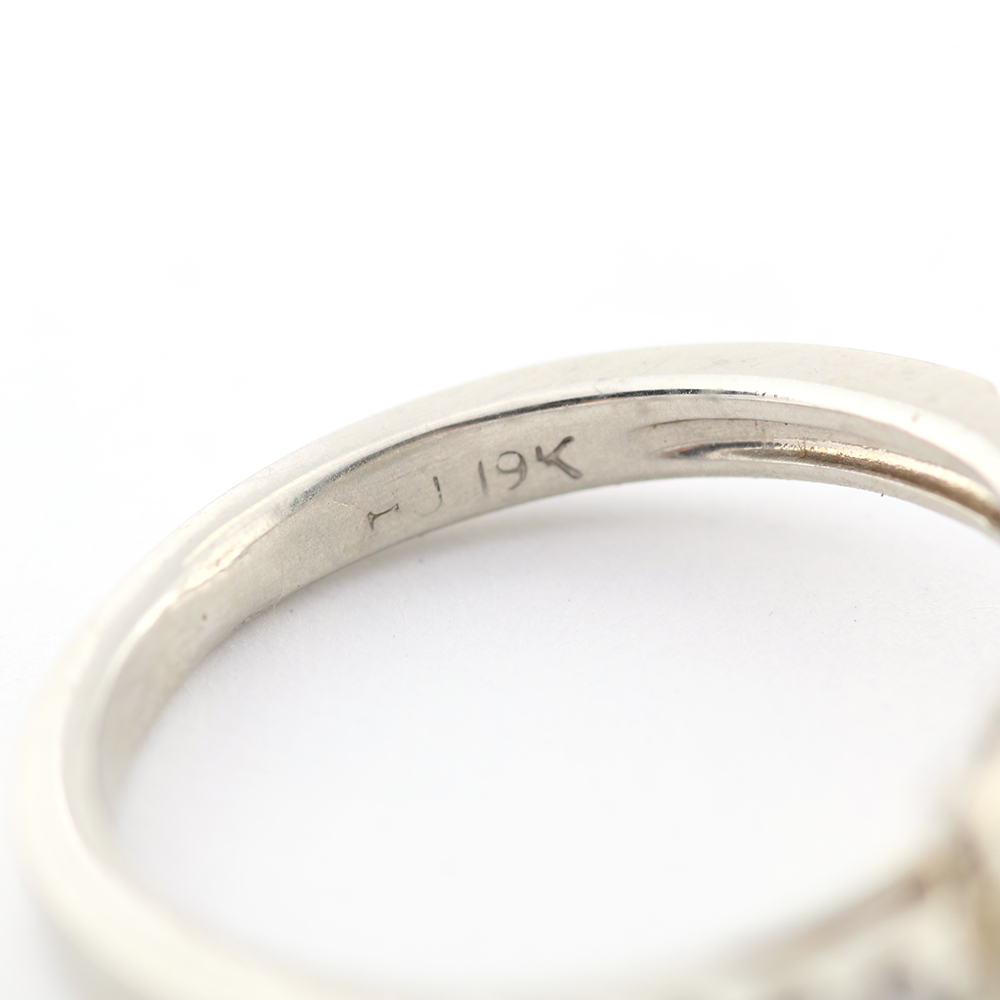 1.00 CTW Diamond and 19K White Gold Ring