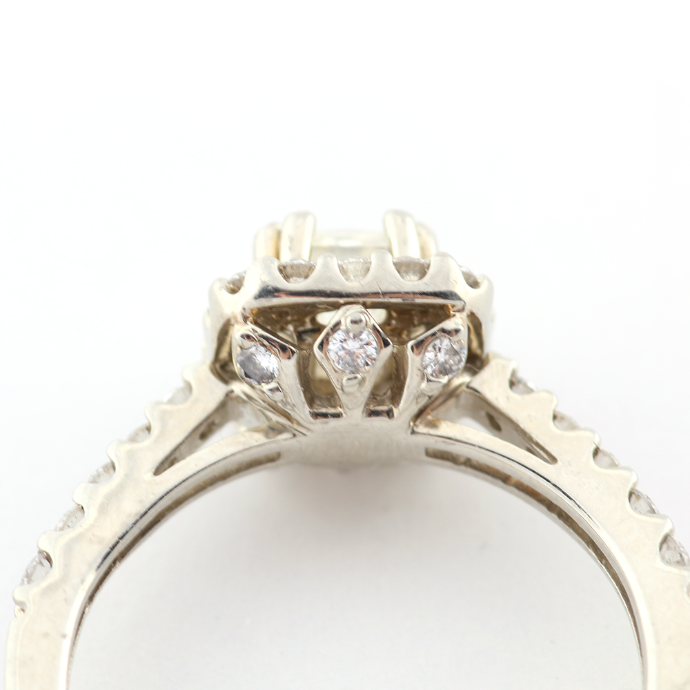 1.00 CTW Diamond and 19K White Gold Ring