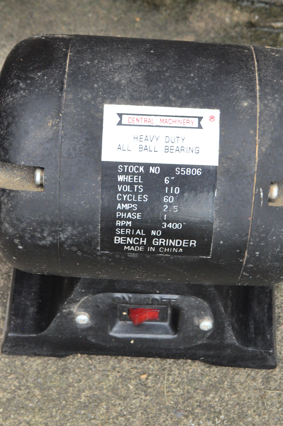 Central Machinery Heavy Duty All Ball Bearing Bench Grinder