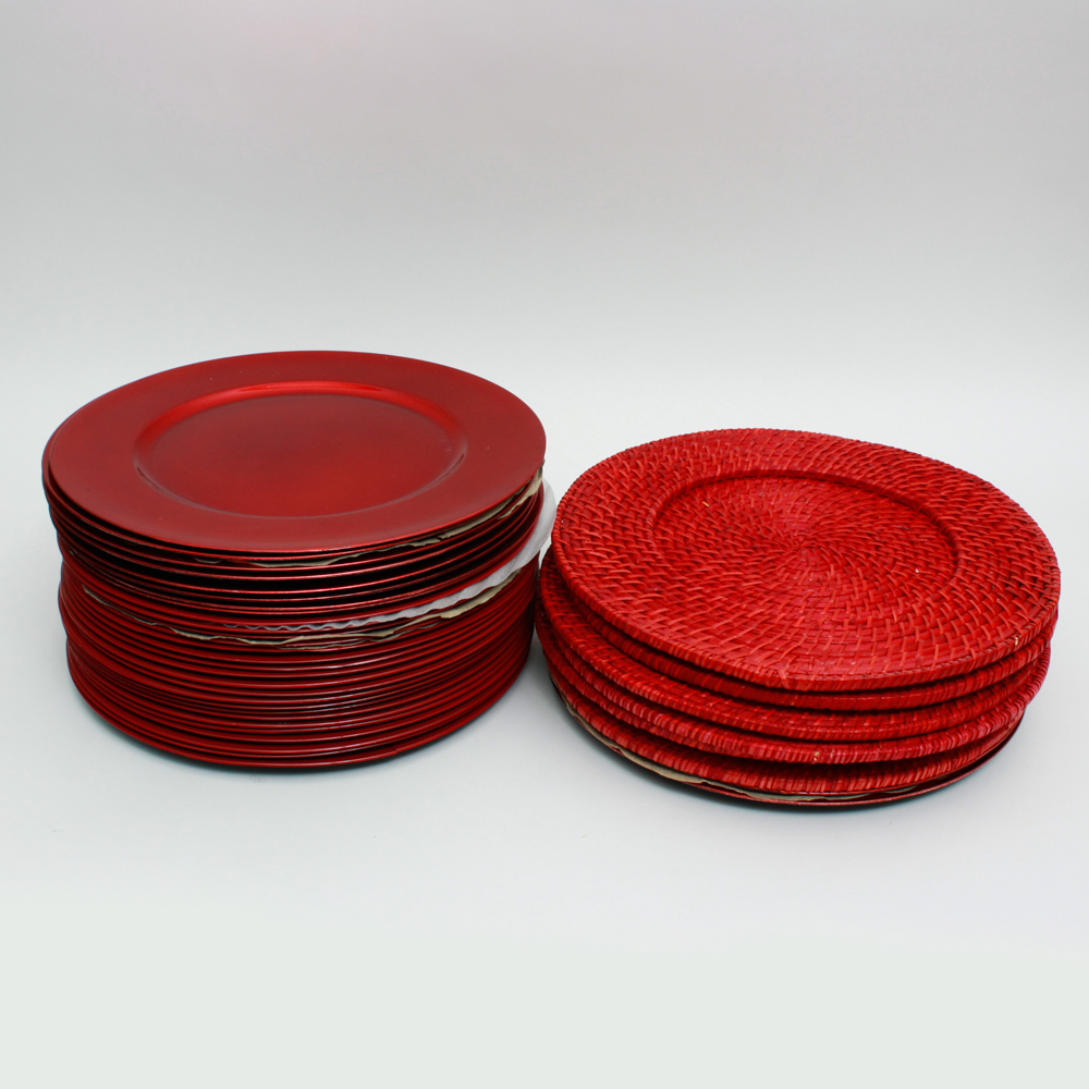 Collection of Red Charger Plates