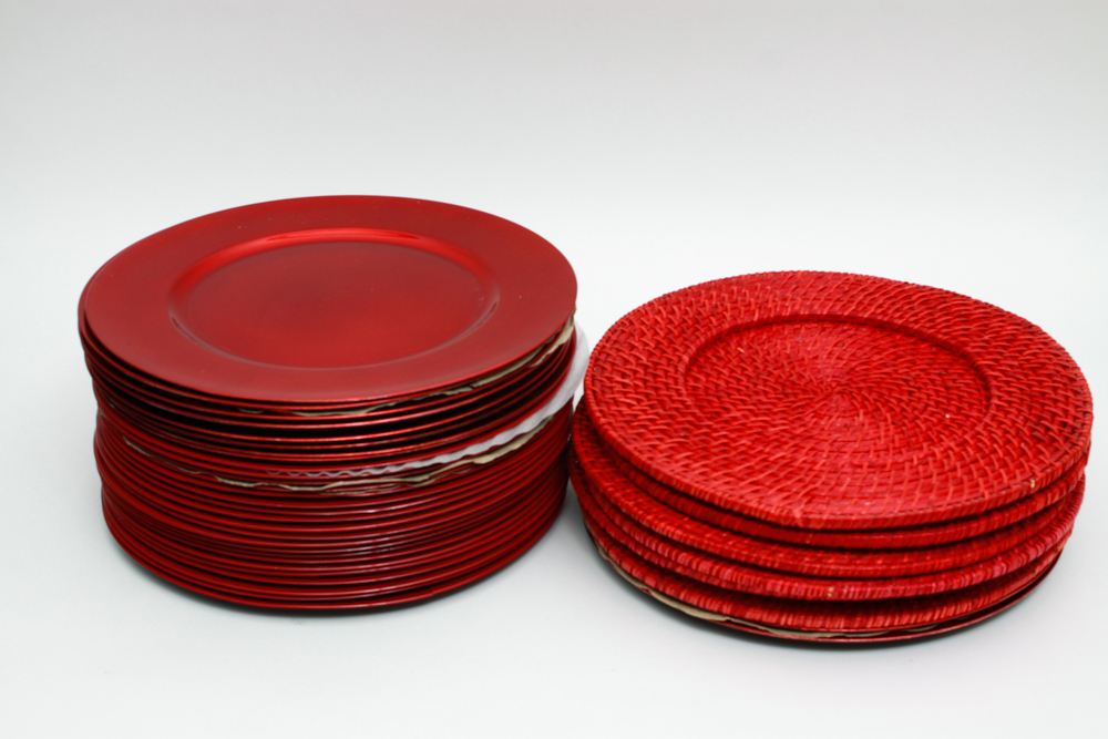 Collection of Red Charger Plates