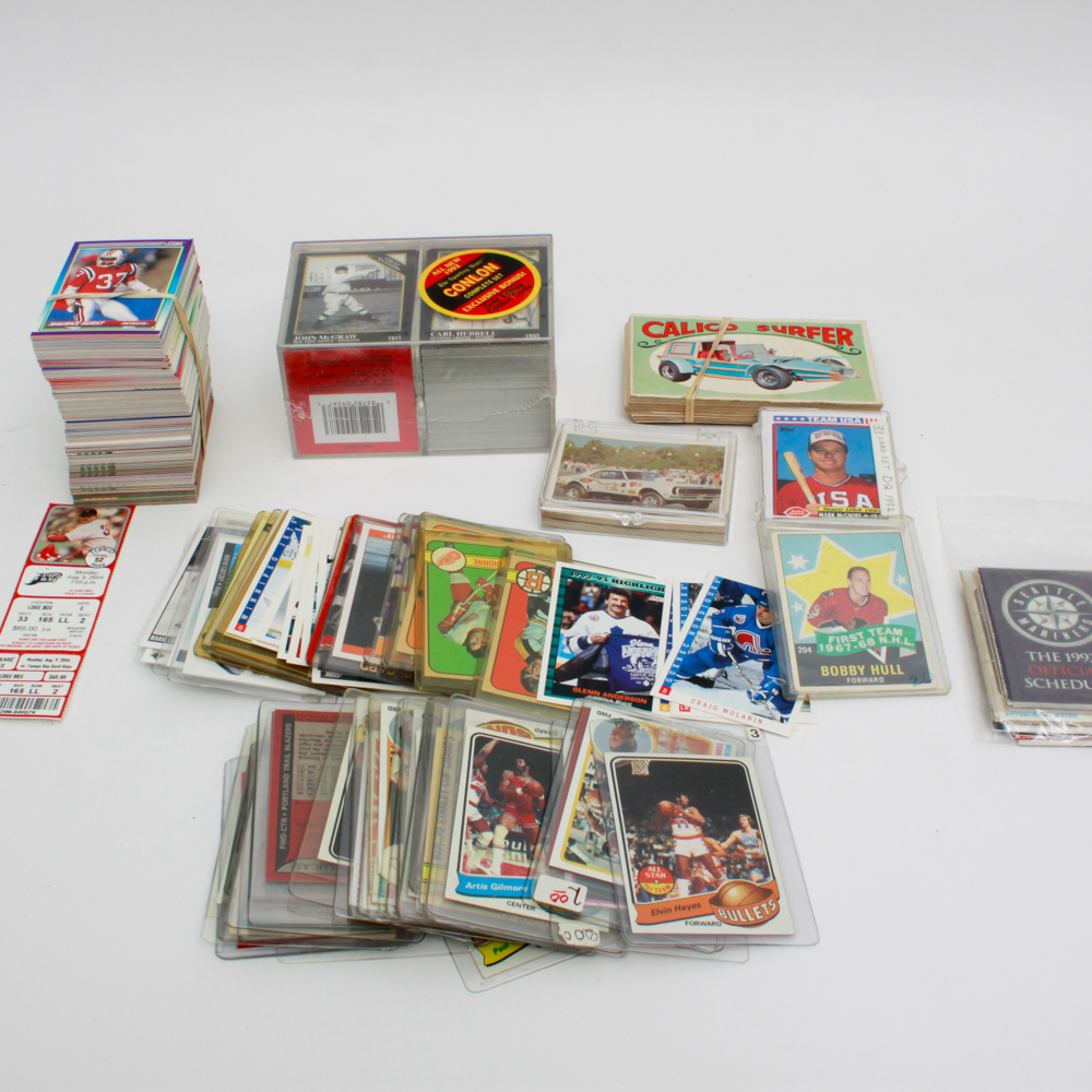 Collection of Baseball, Football, Basketball, & Hockey Trading Cards