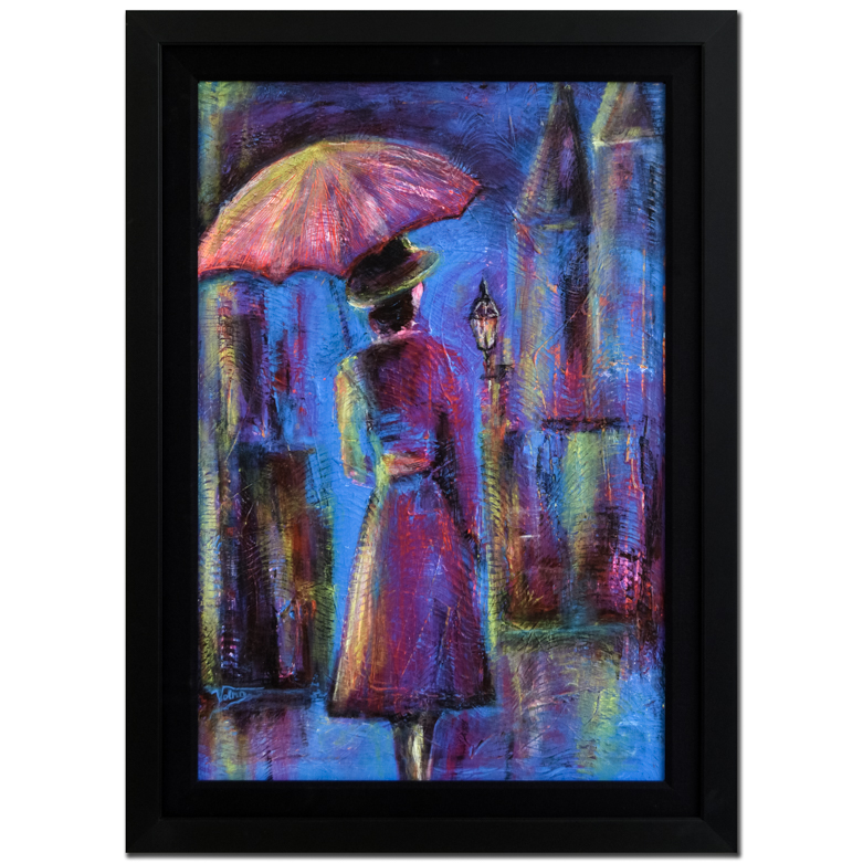 Nadia Volna Signed Acrylic Painting on Canvas