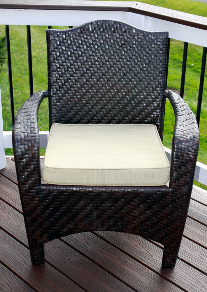 Four Frontgate Outdoor Chairs with Cushions