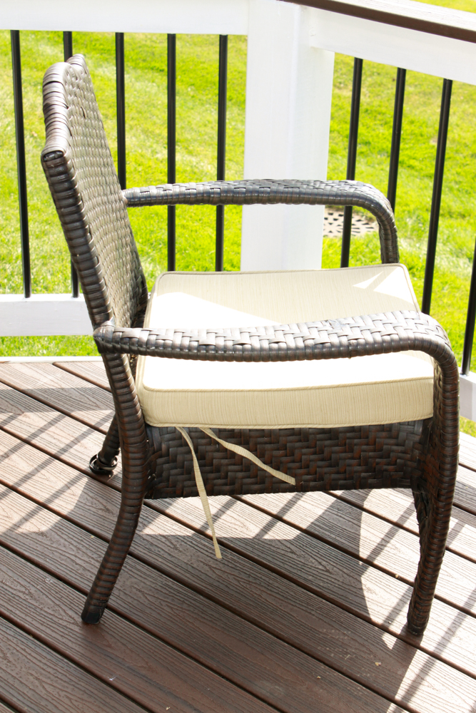 Four Frontgate Outdoor Chairs with Cushions