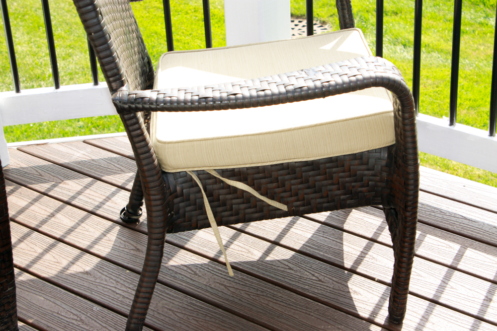 Four Frontgate Outdoor Chairs with Cushions