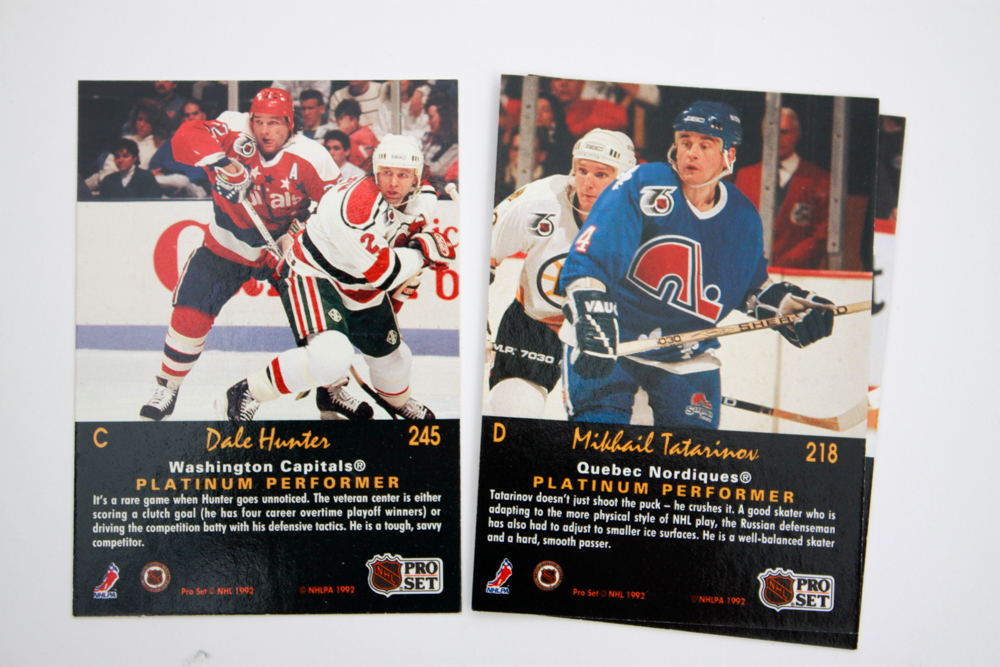 Collection of NHL Hockey Cards from the 1991-92 Season