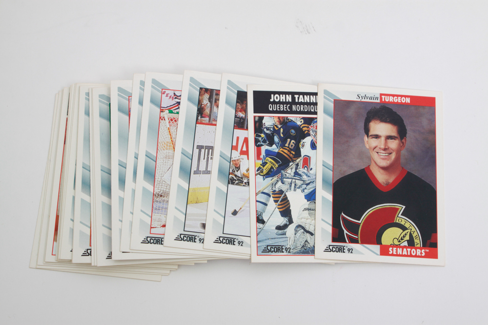 Collection of NHL Hockey Cards from the 1991-92 Season