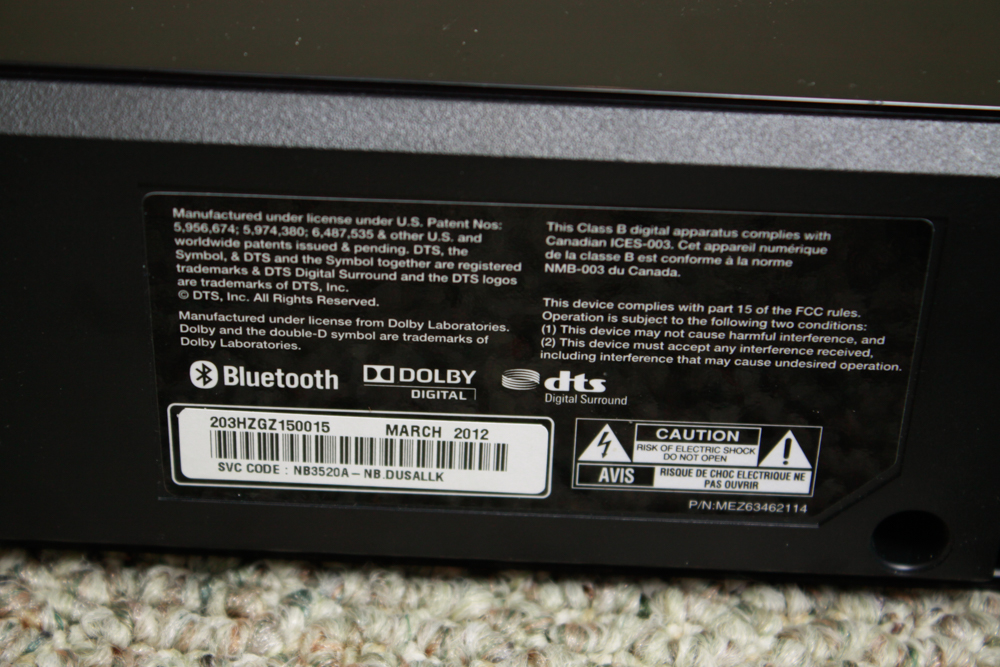 LG LAS260B Tabletop Wireless Sound Bar and LG Subwoofer