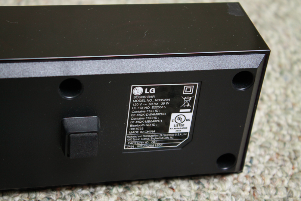 LG LAS260B Tabletop Wireless Sound Bar and LG Subwoofer