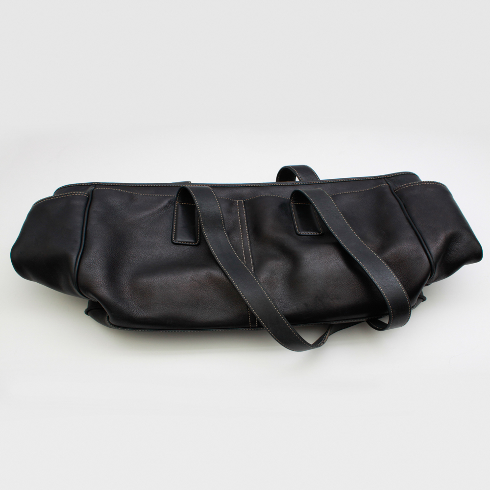 Coach Black Leather Double-Handle Tote