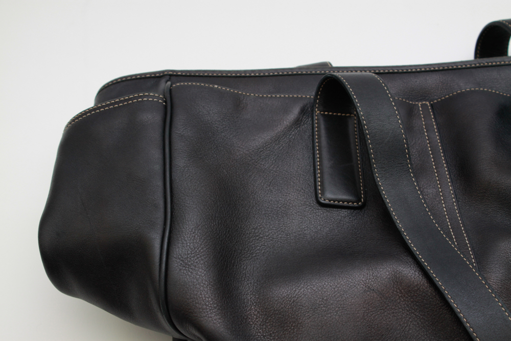 Coach Black Leather Double-Handle Tote