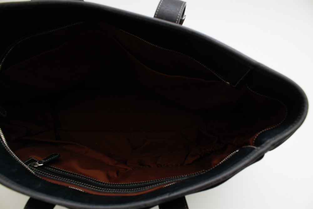 Coach Black Leather Double-Handle Tote