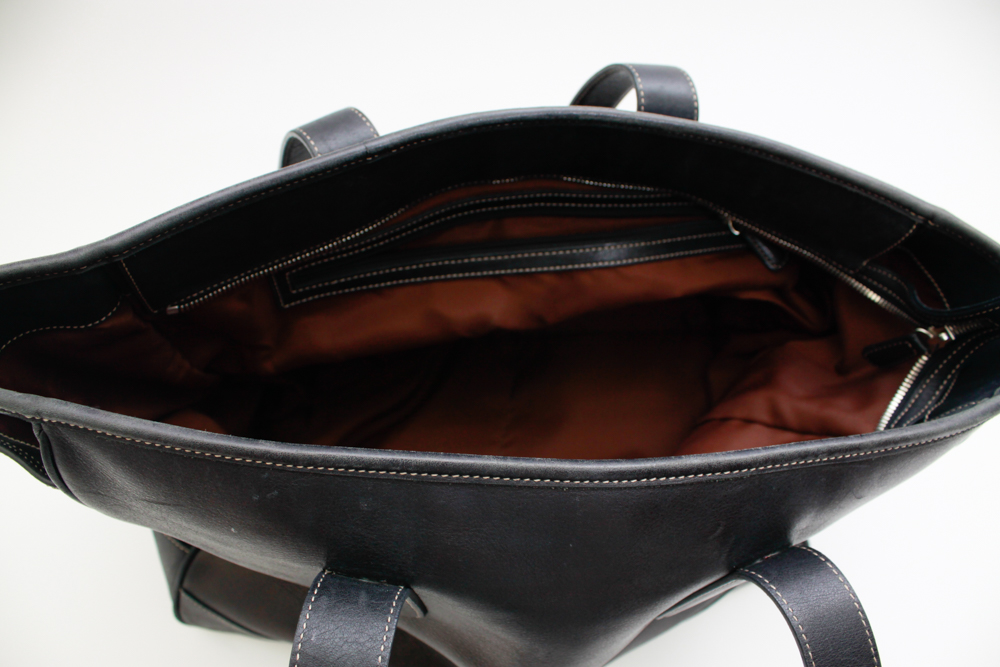 Coach Black Leather Double-Handle Tote