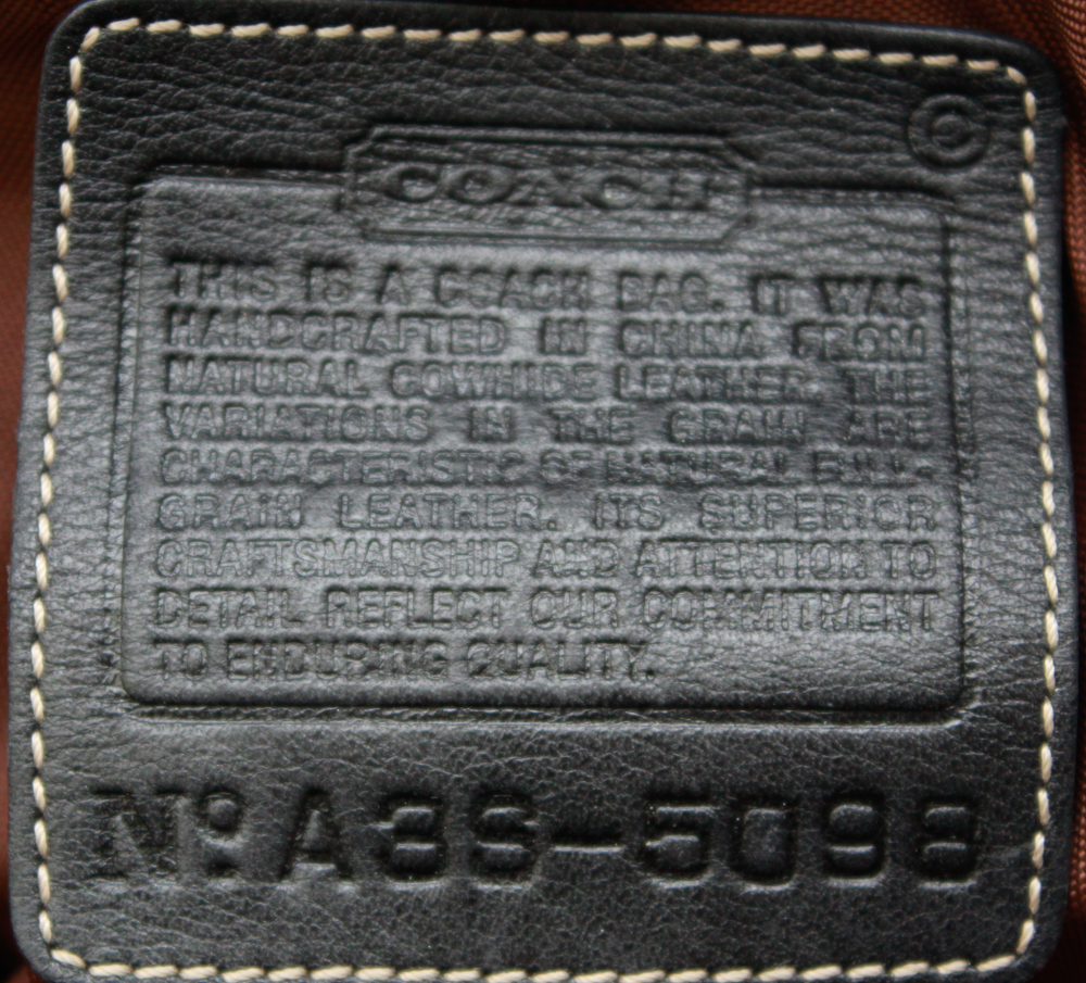 Coach Black Leather Double-Handle Tote