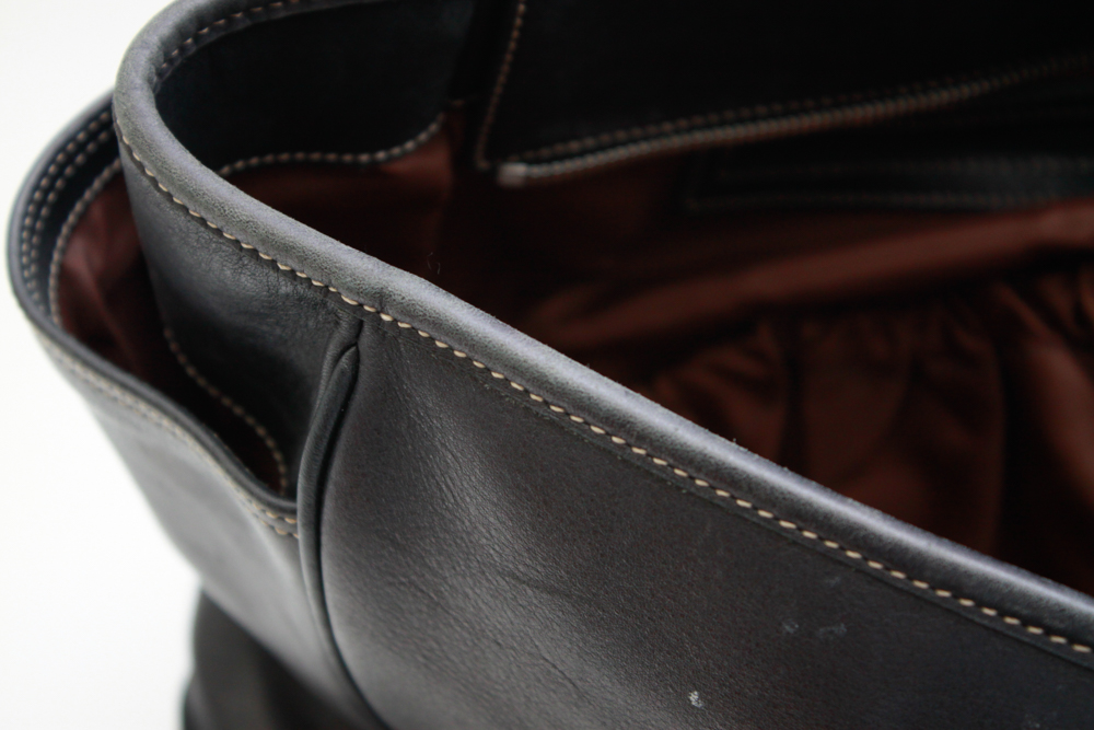 Coach Black Leather Double-Handle Tote