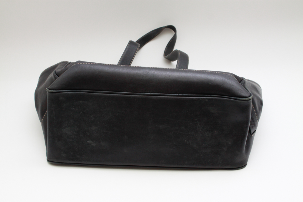 Coach Black Leather Double-Handle Tote