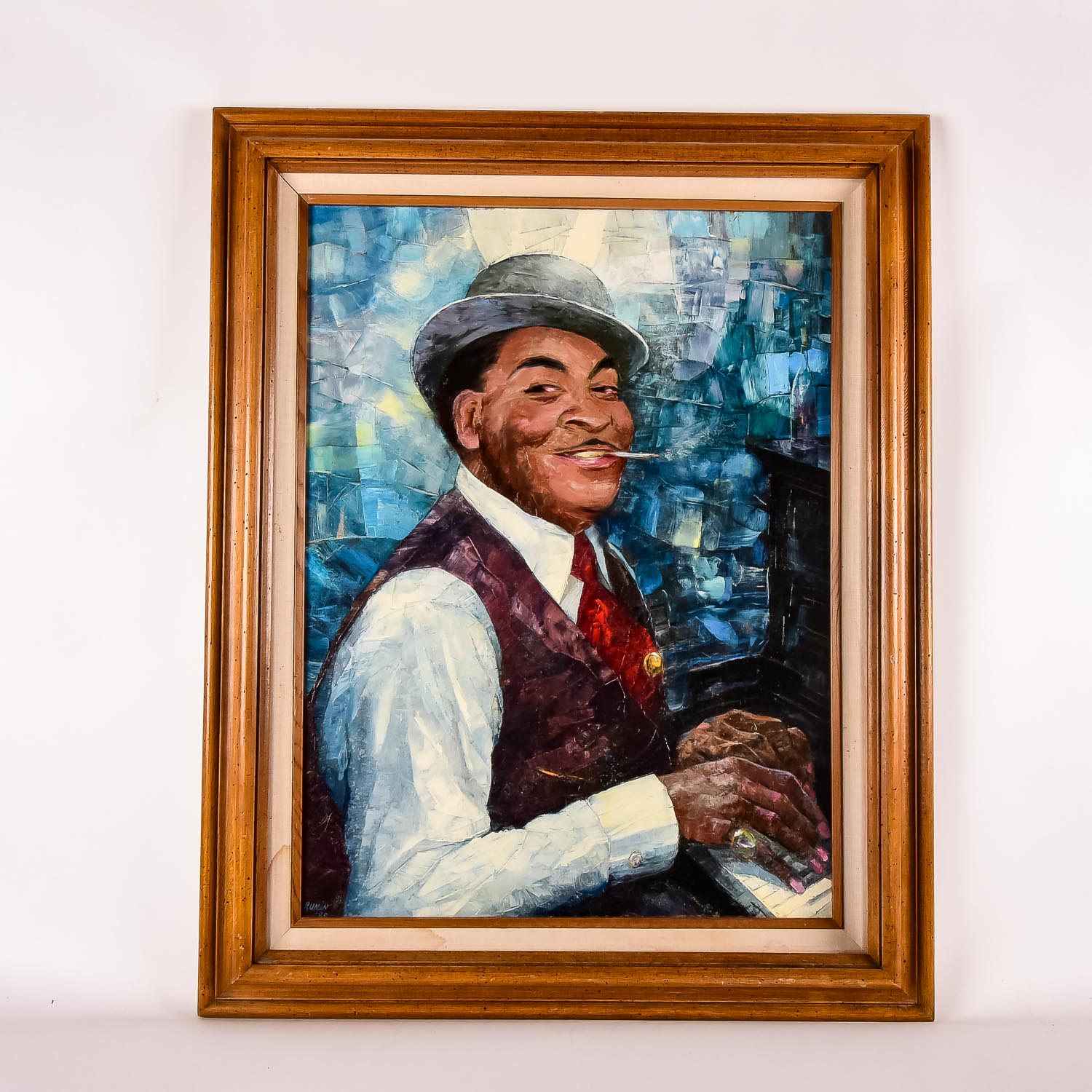 Signed Oil on Canvas Portrait of Fats Waller