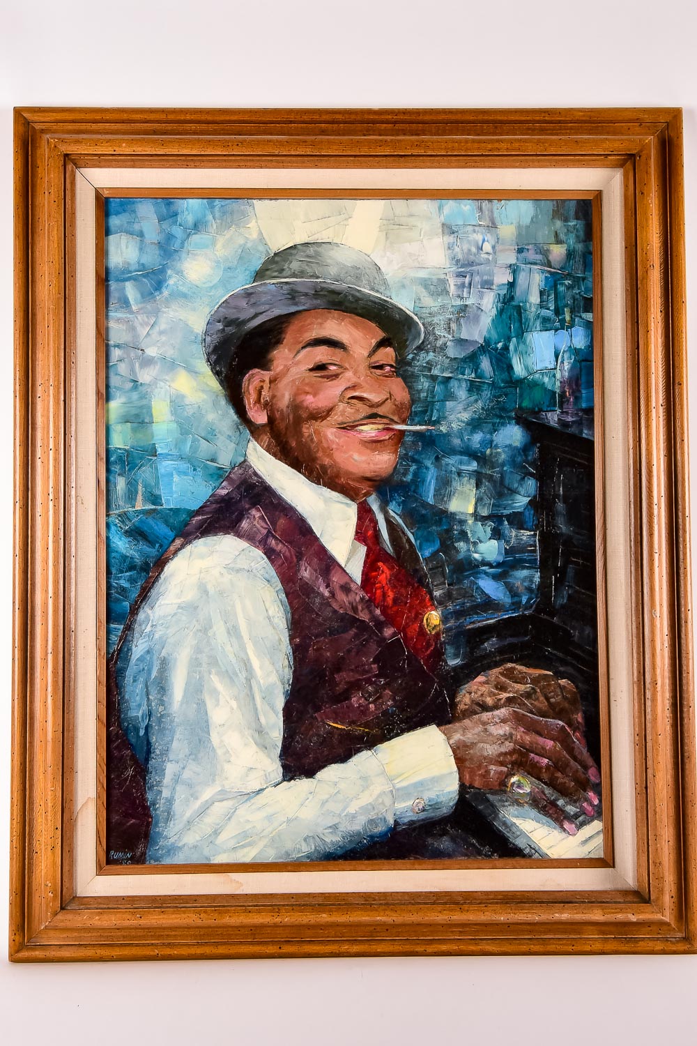 Signed Oil on Canvas Portrait of Fats Waller