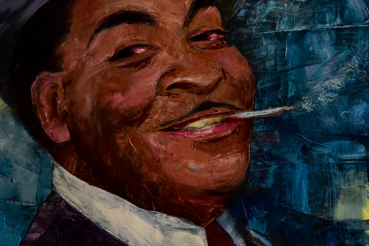 Signed Oil on Canvas Portrait of Fats Waller