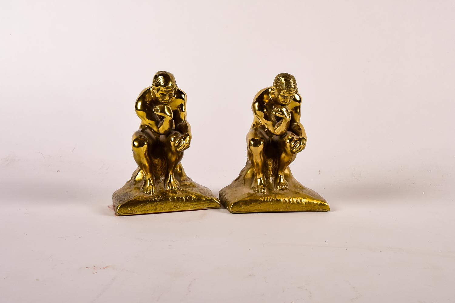Brass Bookends after "The Thinker"
