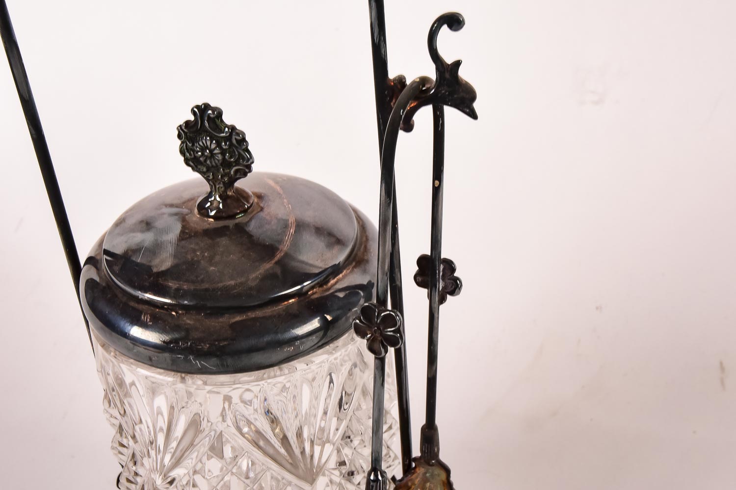 Silver Plate and Glass Pickle Jar