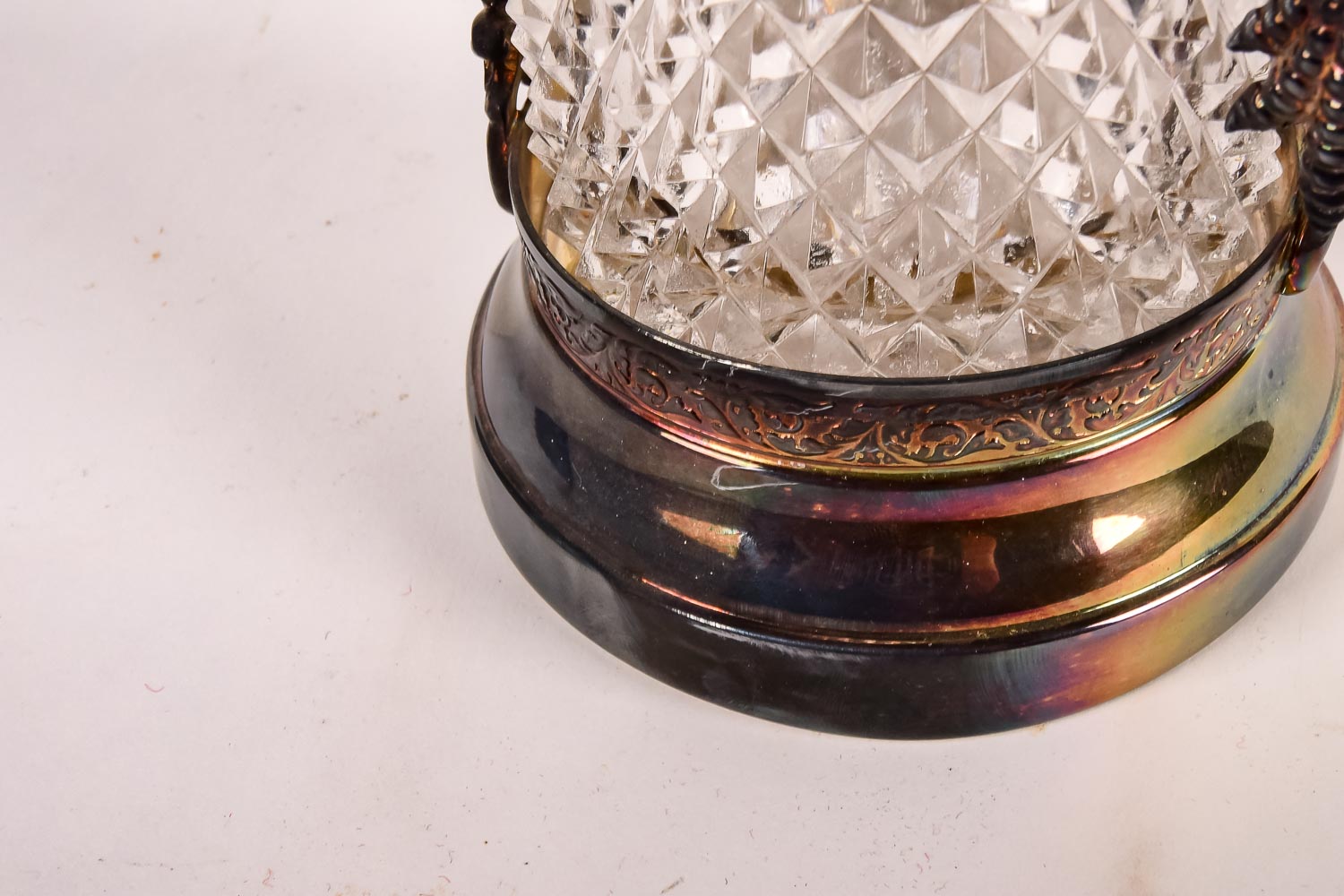 Silver Plate and Glass Pickle Jar