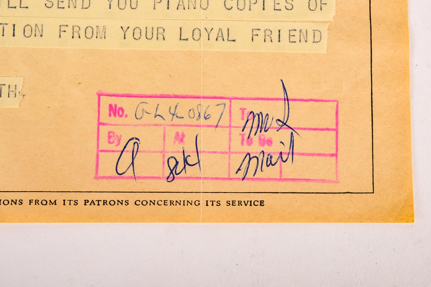 Willie "The Lion" Smith and Ralph Sutton Correspondence