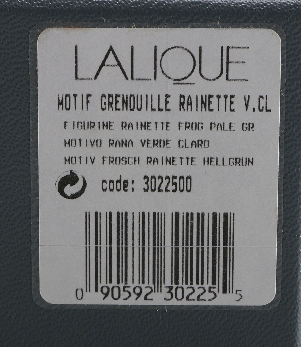 Lalique Paris Crystal Frog Figurine